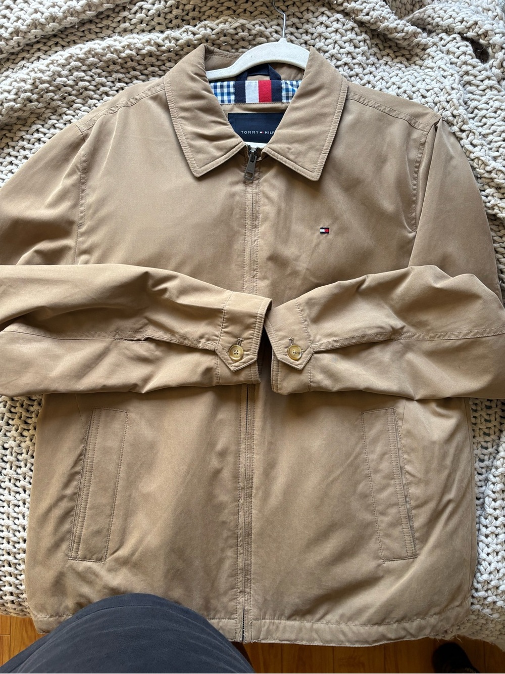 Tommy Hilfiger Men's Khaki Lightweight Zip-Front Jacket